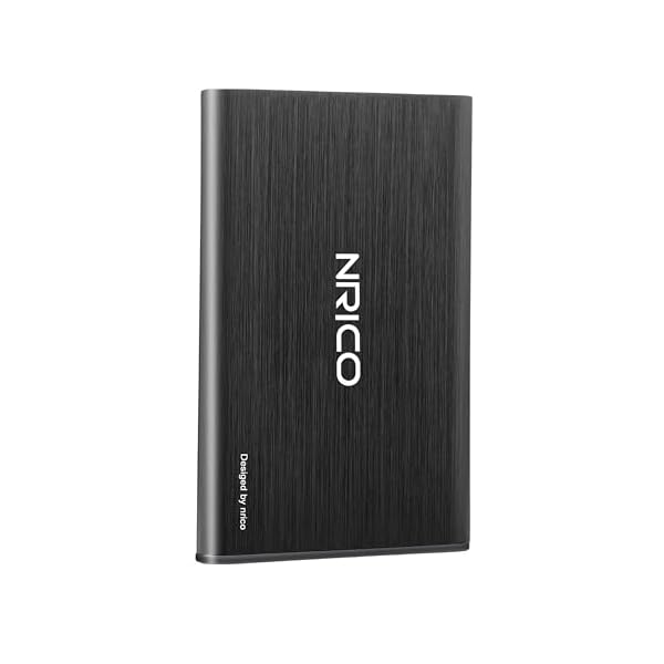NRICO Ultra Slim 500GB Portable External Hard Drive USB3.0 HDD Storage Compatible for PC, Desktop, Laptop,Mac,PS4, Xbox one (Black, 500, GB)