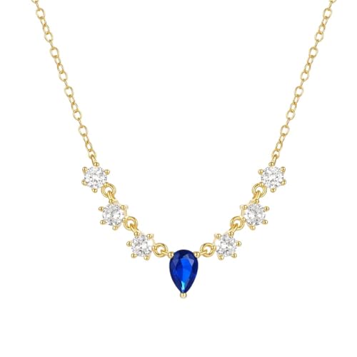 Collier rétro luxe en argent avec gouttes de zircon pour soirées dames