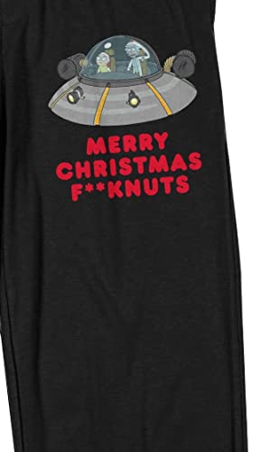 Rick & Morty Merry Christmas Ship Men's Black Sleep Pajama Pants2
