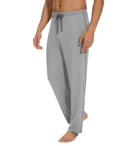 WiWi Mens Pajama Pants - Viscose from Bamboo Soft Sleep Pants Comfy Drawstring Lounge Bottom with Pockets Sweatpants S-XXL3