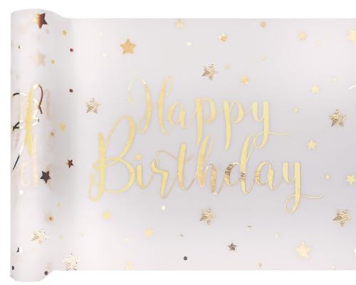 Santex Happy Birthday Runner In Oro Bianco, 1 Pezzo