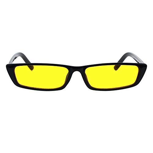 PASTL Skinny Rectangular Sunglasses Unisex Trendy Fashion Black Frame Color Lens2