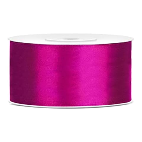 25 Metres Satin Ribbon Fuchsia 38 mm Ribbon Fuchsia Satin Decorative Ribbon Fuchsia Gift Packaging Flower Ribbon Wedding Ribbon Fuchsia 38 mm Cover