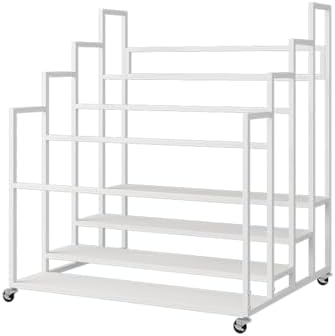 Yoga Mat Storage Rack with Wheels – Floor Standing Organizer for Home Gym & Fitness Classes, Iron Exercise Mat Holder, Space-Saving Design for Easy Access