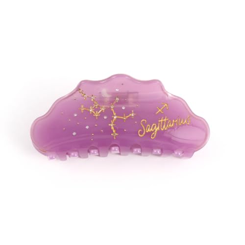 Sagittarius Constellation Acetate Hair Claw, Purple with Gold Accents Personalized Acetate Hair Clip for Women Gift 1 Piece