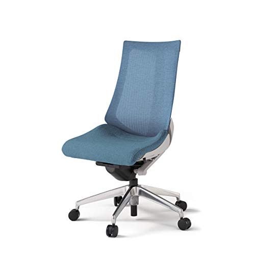 アクトチェア メッシュバック・ランバーサポートなし 肘なし 背JEメッシュ、座SAクロス ハンガーなし ナイロン双輪キャスター ベースカラーグレー、アルミ脚 ダックブルー KG-470JE-ZNB4