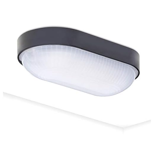 Oktaplex Lighting, Lámpara LED de pared para sótano, 4000K, 9W, 800lm, IP65 con resistencia a la humedad, Luz para trastero, Negro