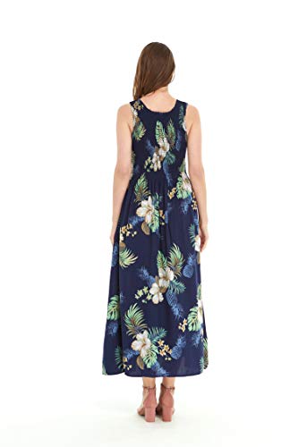 Image of Matchable Family Hawaiian Luau Men Women Girl Boy Clothes in Pineapple Garden Navy