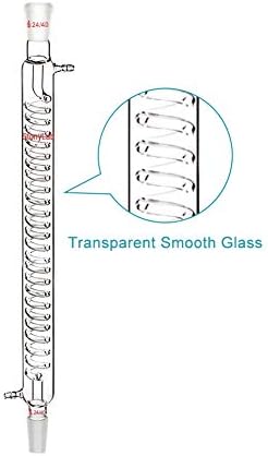 StonyLab Borosilicate Glass Graham Condenser with 24/40 Joint 400 mm Jacket Length Lab Glass Condenser