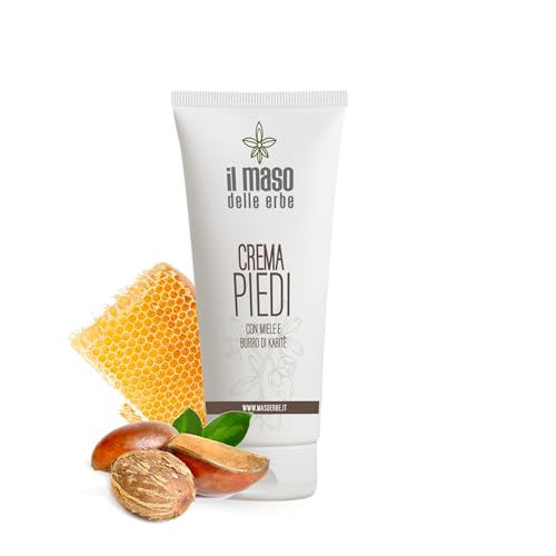 Il Maso delle Erbe - Crema Piedi Miele e Burro Di Karitè - Made in Italy - Azione Emolliente e Ammorbidente - Nutre e Idrata per Piedi Morbidi e Lisci - 100 ml