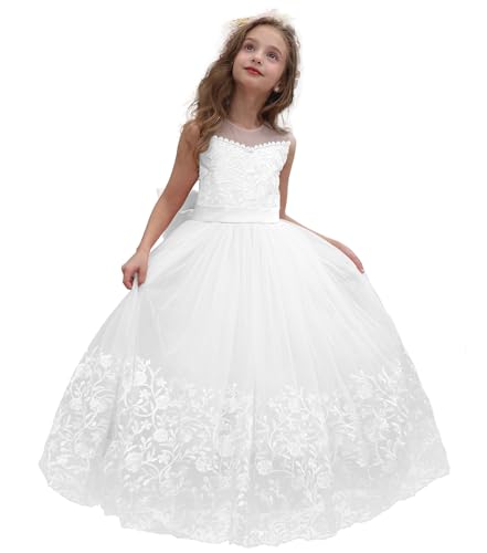 ABAO SISTER Flower Girl Dress Lace Embroidery Princess Pageant Ball Gown Kids First Communion Dresses4
