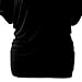 JEsilunmaMY Womens T-Shirts with Side Shirring Batwing Sleeve Crewneck Draped Summer Tops Solid Color Loose Casual Blouses (Black,X-Large)