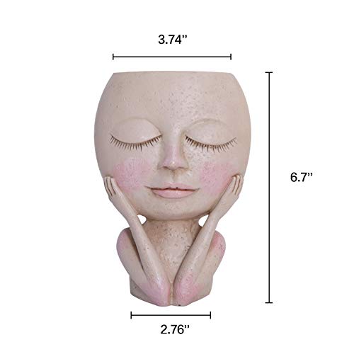 AIMEBBY-Face-Flower-Pot-Head-Planter-Pot-Succulent-Planter-Cute-Resin-Cactus-Planter-with-Drainage-Hole-Closed-Eyes AIMEBBY-Face-Flower-Pot-Head-Planter-Pot-Succulent-Planter-Cute-Resin-Cactus-Planter-with-Drainage-Hole-Closed-Eyes
