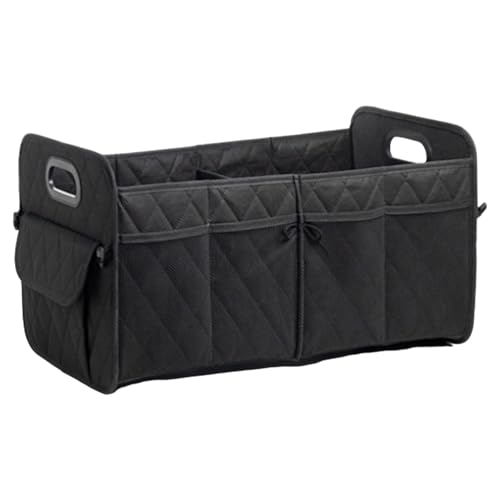 Organizador de maletero de coche – de almacenamiento para maletero de coche | de almacenamiento plegable para maletero dividida | Organizador multiusos para coche de 50 litros, organizador