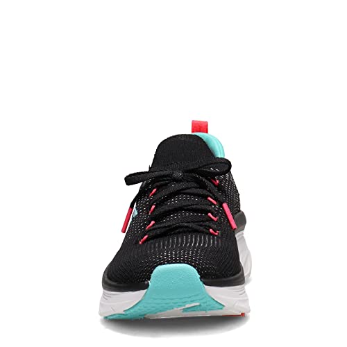 Skechers Skechers Women's D'lux Walker Fresh Finesse Sneaker, Black Flat Knit Blue Pink Trim, 3 UK
