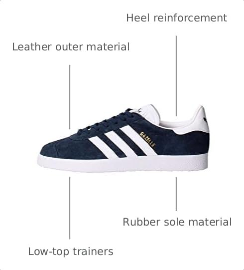 Image of Adidas Unisex Hamburg Running Shoes, Collegiate Navy White Gold Metallic, 9.5 UK