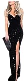 Elegant Black Dress, Long, Sexy, Sequinced (Extra Large), X-Large