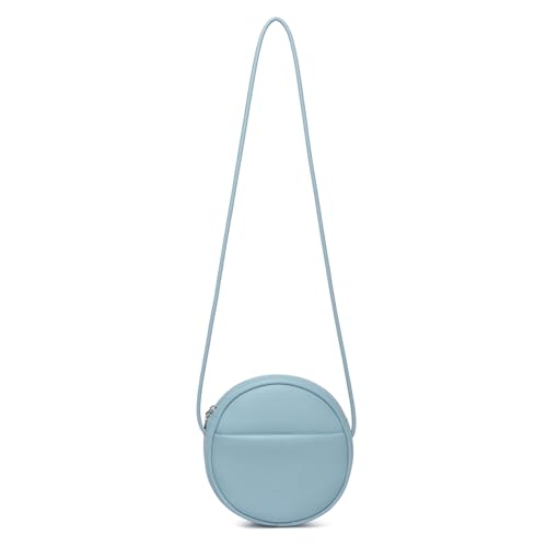 Image of Circle Crossbody Bag for Women NYLON Circle Purse with Zipper Adjustable Knot Shoulder Straps