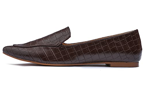 Image of FEVERSOLE Women's Loafer Flat Pointed Fashion Slip On Comfort Driving Office Shoes