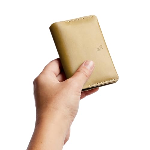 Image of Bellroy Under Cover (slimline leather card wallet /holder with card storage, quick access slot, plus space for folded bills) - Mustard
