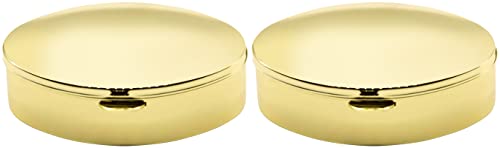 Set of 2 Oval-Shaped Pocket Purse Pill Box & Organizer with Dual Compartments (Gold Classic)