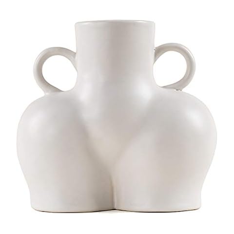 Kaixin Ceramic Sculpture Vase, Human Body Art Vase Ceramic Minimalist Vase Ceramic Sculpture Bum Vase Tabletop Plant Container Home Decor Stationery, Makeup Brush, Dried Flower Crafts Ornaments Cover