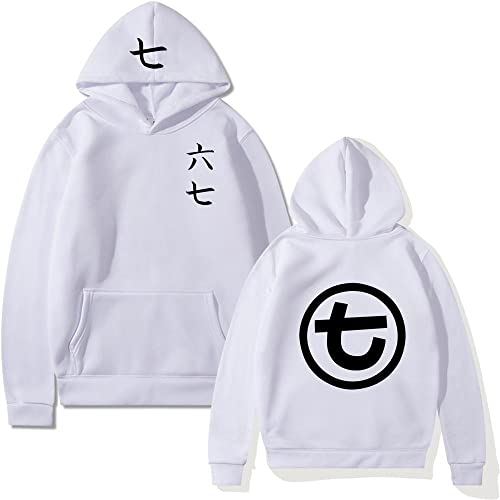 Anime Scissor Seven Killer Seven Hoodie Costume Streetwear Pullover Hooded Sweatshirt Halloween Men Women Outfit (White Black,L,Large)