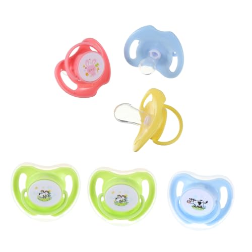 Gogogmee 6 piezas Chupetes de para Bebés Recién Nacidos Soothing Toy Chupete Ligero con Tapa Antipolvo para Calmar y Facilitar el Sueño Colores Surtidos