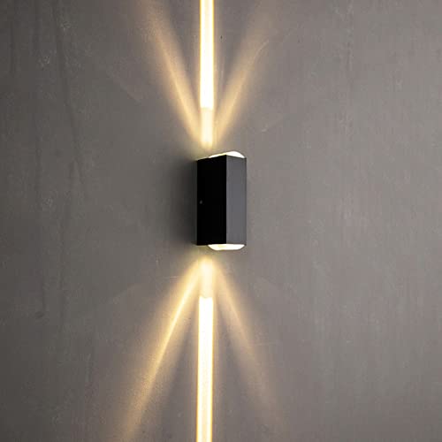 Éclairage extérieur pour garage et entrée avec lanterne murale noire mate et LED intégrée