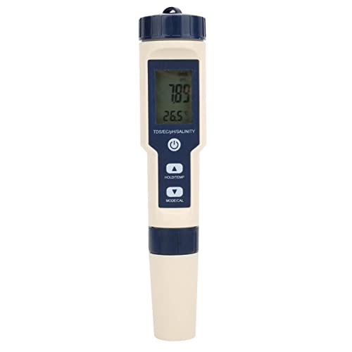 Testeur PH 5 en 1 salinité TDS EC et température pour analyse d'eau