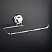 HASKO Accessories - Suction Cup Paper Towel Holder- Chrome Plated Stainless Steel Bar for Bathroom & Kitchen (Chrome)