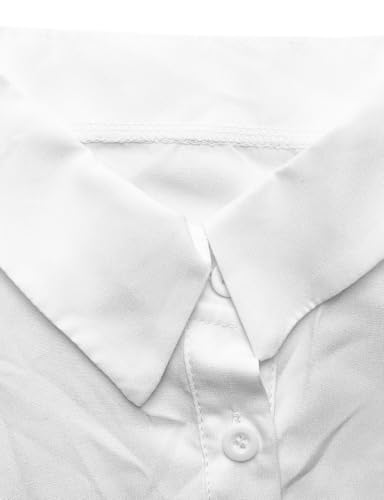 WOKANSE Festival Outfits for Women Lapel Button Down Long Sleeve Shirt Printed V Waist Puff Mini Skirt Suit3