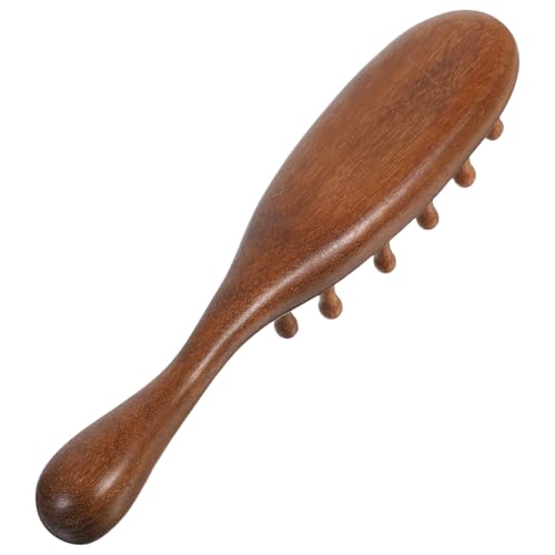 Didiseaon Hair Comb Scalp Massager Comfortable Sandalwood Handle Multi-function Massage Tool