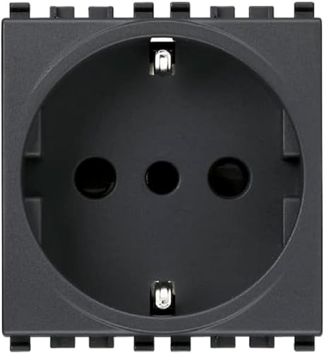 Prodotti robusti Vimar Serie eikon - Presa 2 poli + terra 16 A p30 grigio