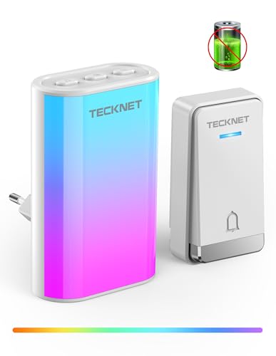 TECKNET Türklingel Batterielose, Steckdosen-Funkklingel mit...