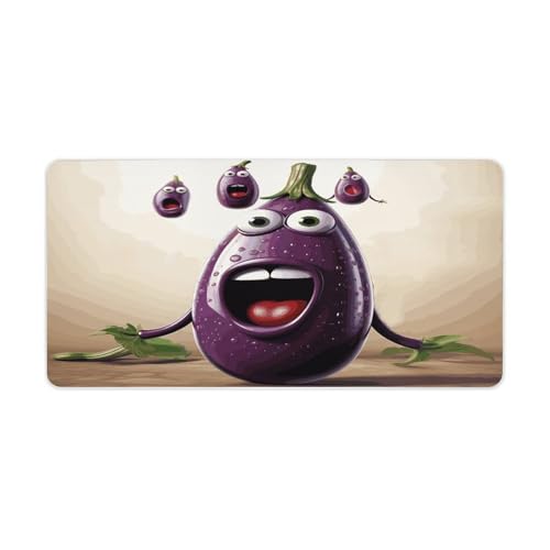 Alfombrilla de escritorio grande de goma Cartoon Eggplant