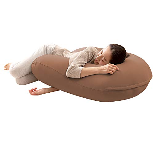 アイリスプラザ ビーズクッション U字型 クッション サポートクッション 全10カラー U字サポート ビーンズMAX ビーンズマックス ブラウン 幅約70×高さ約95