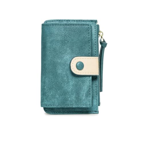 Matte Leather Women Wallet Zipper Purse Short Ladies Wallet Women Purse Card Holders(Black)