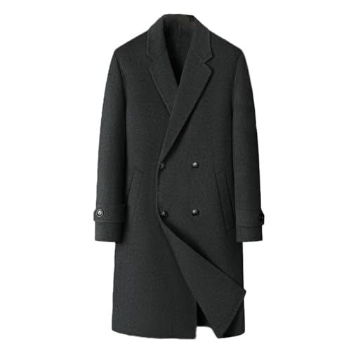 Manteau en laine homme double face mi-long coupe-vent automne hiver