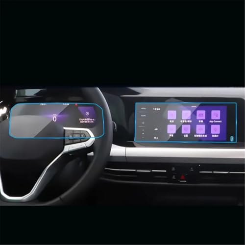 Cristal templado para VW Golf 8: protector de pantalla LCD y pegatina de navegación