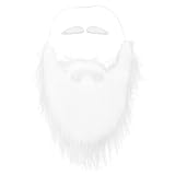PASOLABE Fake White Beard Costume Self-Adhesive Eyebrows Fake Mustache Santa Beard White Gnomes for Party Cosplay Supplies