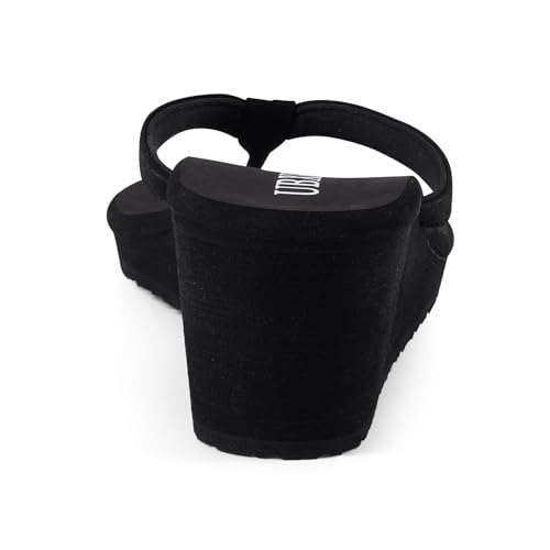 UBXRIN Women's Wedge Flip Flops Comfortable Platform Thong Sandals,Beach Pool Casual Summer Slip-On Shoes4