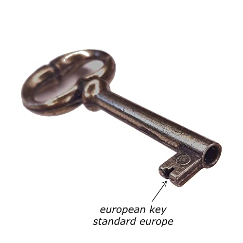 Möbelschlüssel schrankschlüssel zierschlüssel türschlüssel rund dunkelbronzefarbe durchgerieben 77 mm