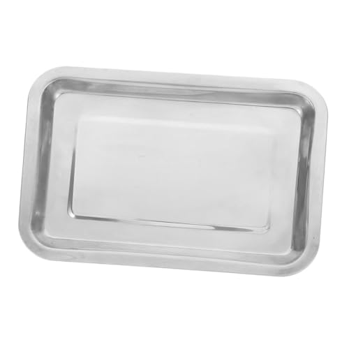 HEALLILY Multipurpose Tool Organizer Stainless Steel Lab Trays Spill Proof for Medical Tattoo Bathroom Essentials