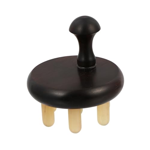 COLLBATH Peine de Masaje y Cepillo Gua Sha de Mano, Tamaño Mini Portátil, Madera de Púrpura y Cuerno de Oveja, Masajeador Antielectrostático para Cuero Cabelludo y Espalda, Limpieza
