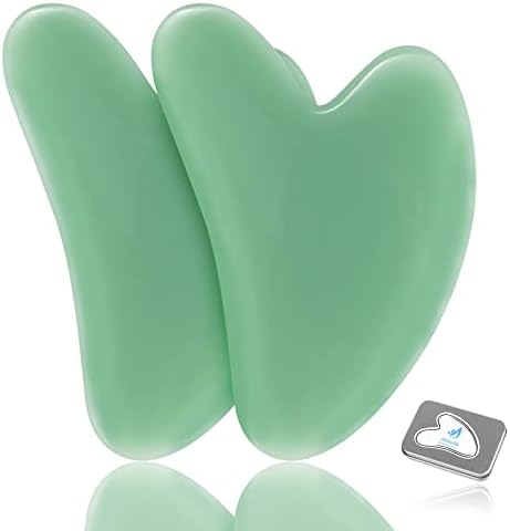 Jocule [2-Pack] Gua Sha Facial Tools, Unbreakable Natural Guasha Tool Upgrade Gua Sha Stone, Face Sculpting Tool, Massager Tool, for Face/Leg/Foot Skin Care Massage, for Body SPA.