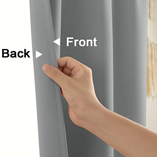 Xtmyi Light Gray Curtains 2 Panels Sets For Bathroom/Kitchen,48 Inch Length Waterproof Window Treatments Black Out Blinds & Shades,Short Blackout Small Window Curtains For Bedroom #TOP4