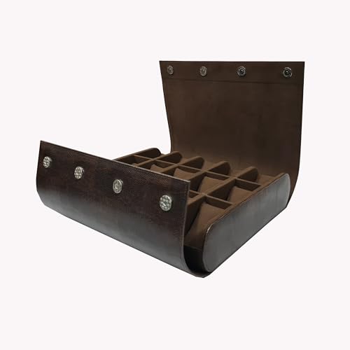 Image of essart Premium 15-Slot Watch Roll Case - Elegant Leather Travel Watch Organizer & Collector Display Box