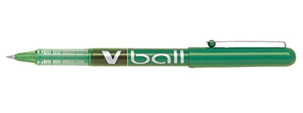 Pilot VBall VB5 Tintenroller 6er Set - Metallspitze 0.3 Mm, Grüne Tinte, Für Präzises Schreiben