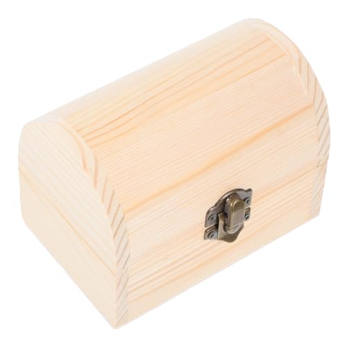 FUNOMOCYA Caja de Madera Arqueada con Cierre sin Terminar Caja Multiusos para Manualidades DIY Almacenaje Pequeño para Joyas y Cosméticos Diseño Sólido y Capacidad Amplia para Pintar y